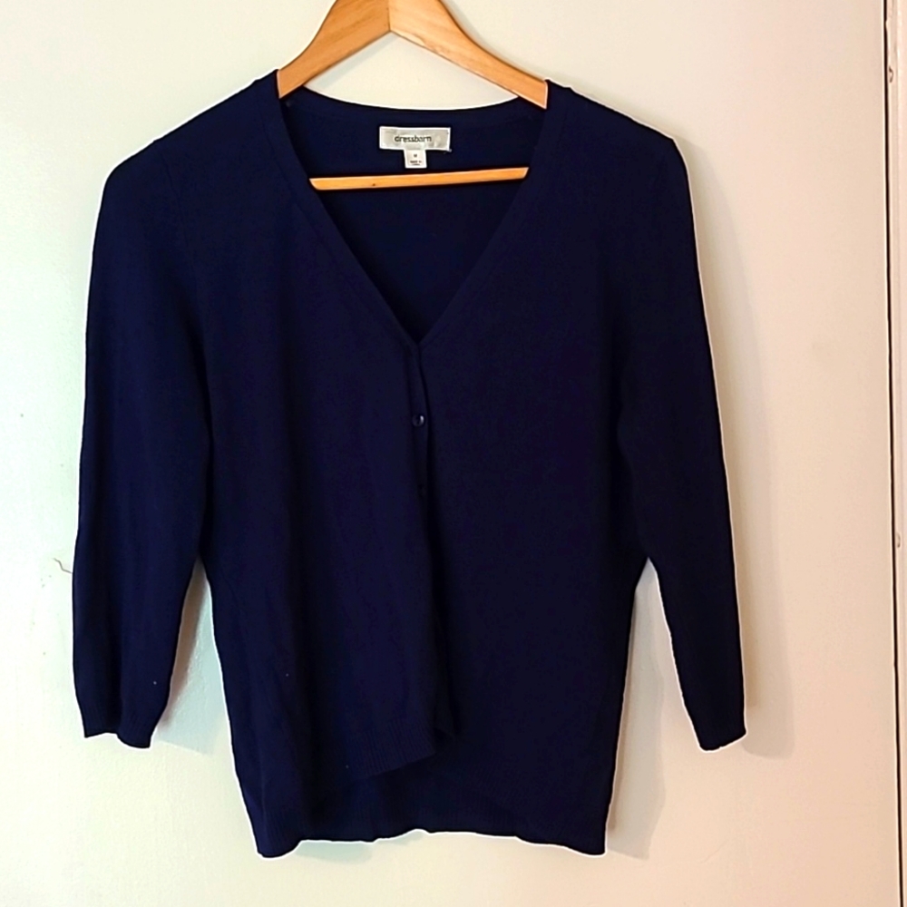 Dress Barn Button Cardigan, Navy, Medium